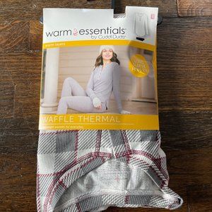 Cuddl Duds Women's Warm Thermal Long Sleeve Henley Shirt - Plaid, Large